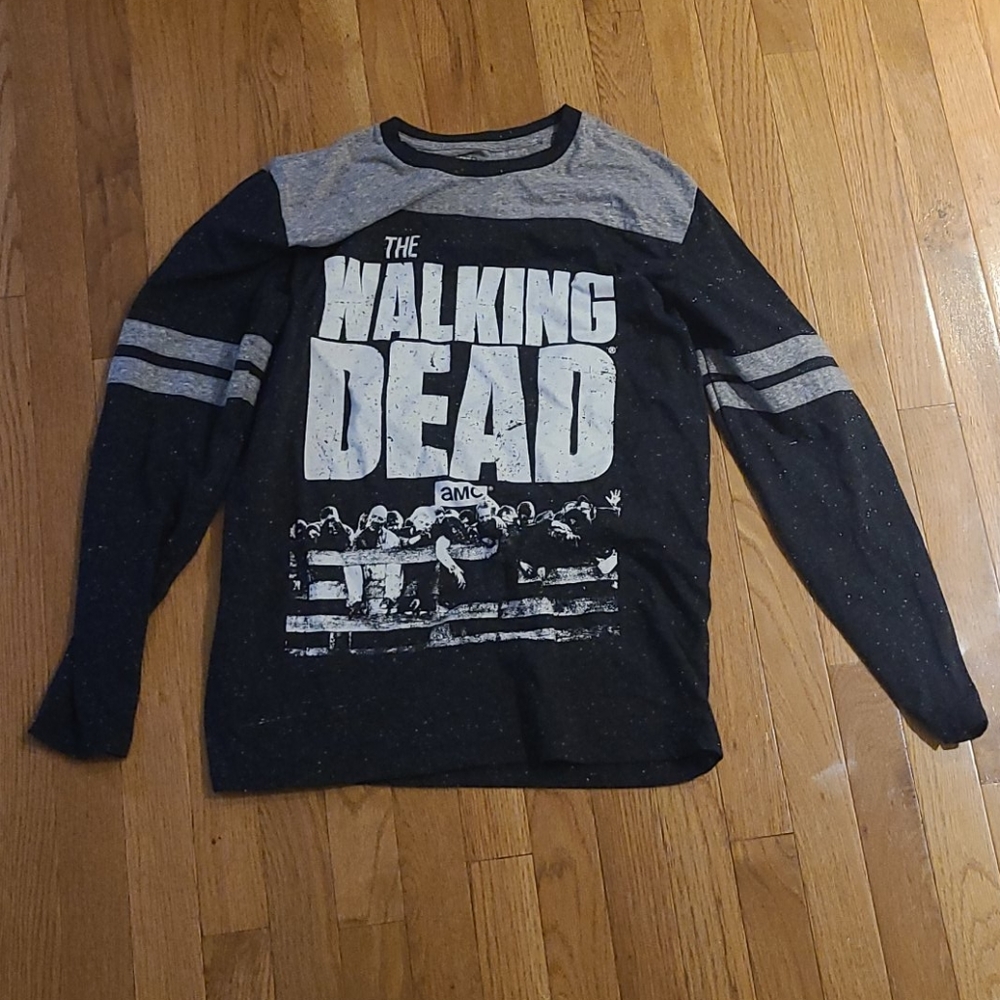Black and Gray Walking Dead Long-Sleeved Shirt